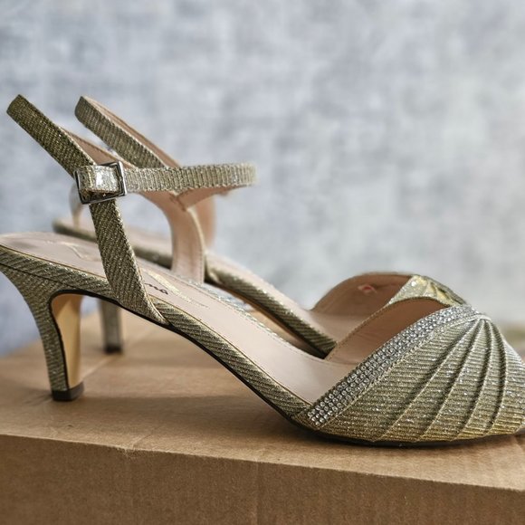 Nina Gold/Sliver Rhinestone Bridal/ Bridesmaid Shoes - Picture 3 of 4